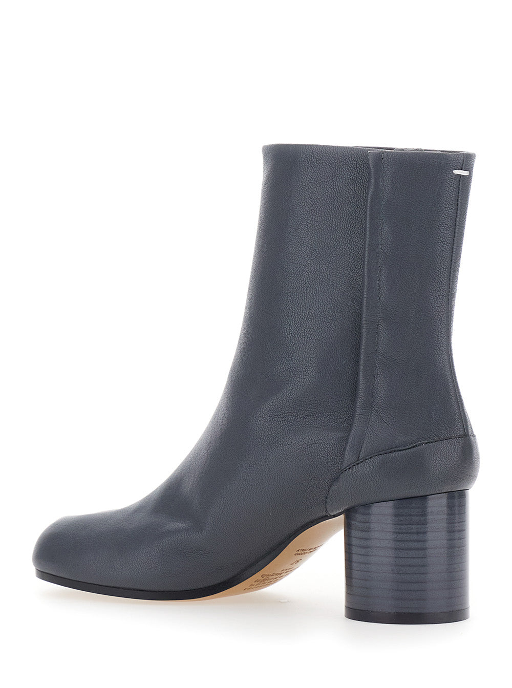 Maison Margiela Women Grey Ankle Boots With Tabi Toe And High Block Heel In Leather For Women MAISON MARGIELA