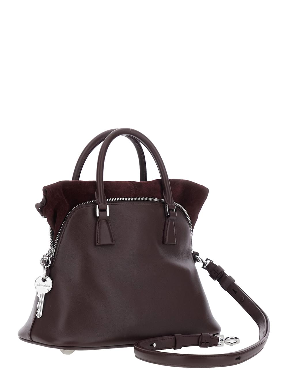Maison Margiela Women Bordeaux Handbag With Adjustable And Removable Shoulder Strap In Leather For Women MAISON MARGIELA