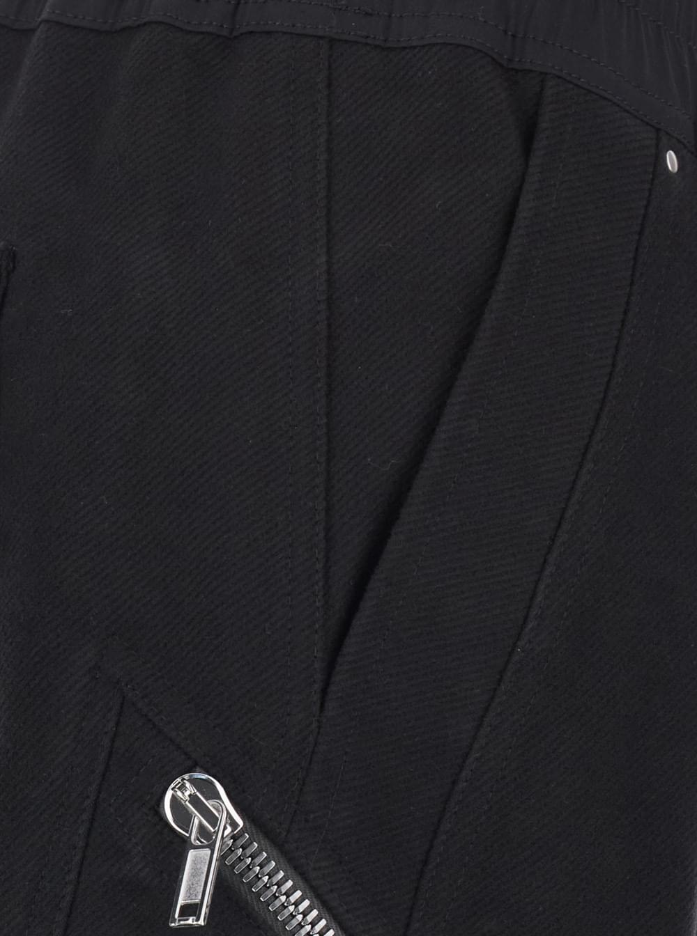 Rick Owens Men Heizer Cargo Pants With Side Pockets And Logo Black Men RICK OWENS
