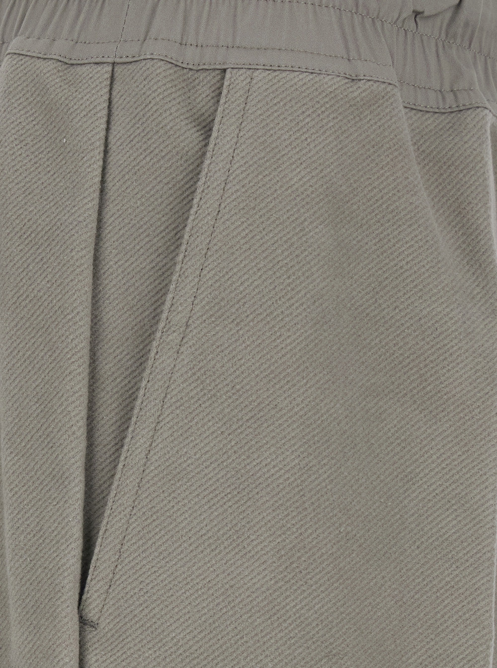 Rick Owens Men Grey Pants With Elasticated Waistband With Oversized Drawstring In Cotton For Men RICK OWENS