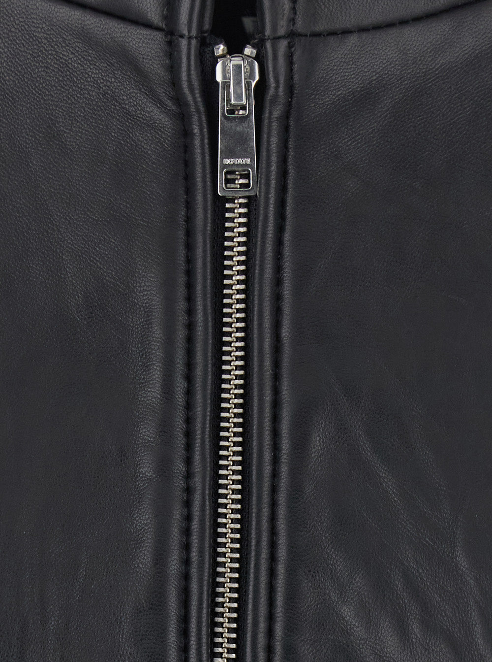 Rotate Women Black Oversized Jacket With Dropped Shoulders And Boxy Design In Leather For Women