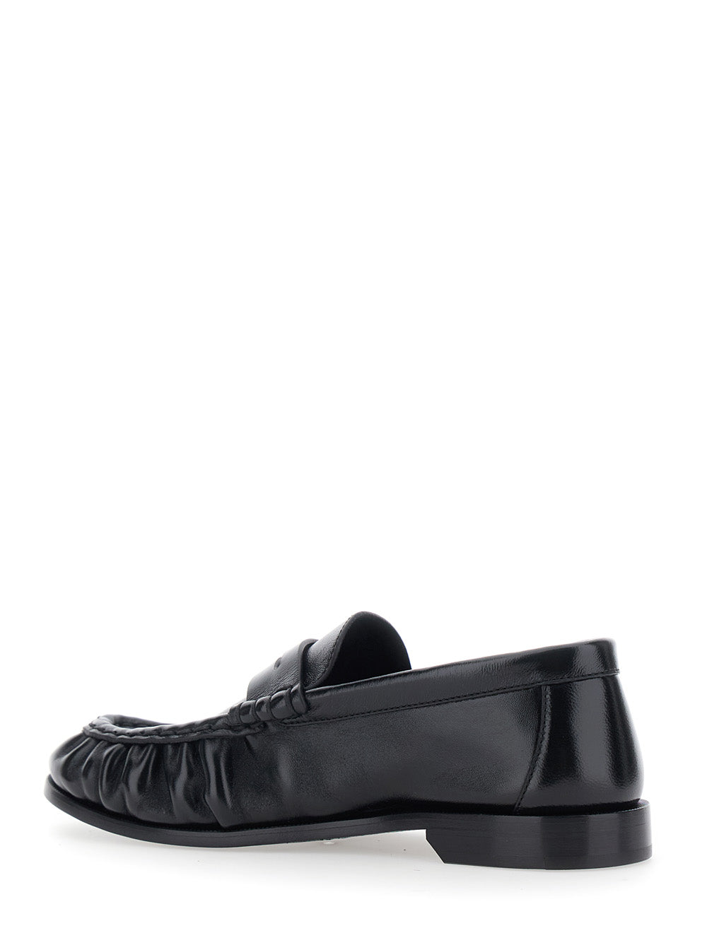 Saint Laurent Women 'Le Loafer' Black Loafers With Low Heel And Cassandre Plate On The Front In Leather For Women SAINT LAURENT