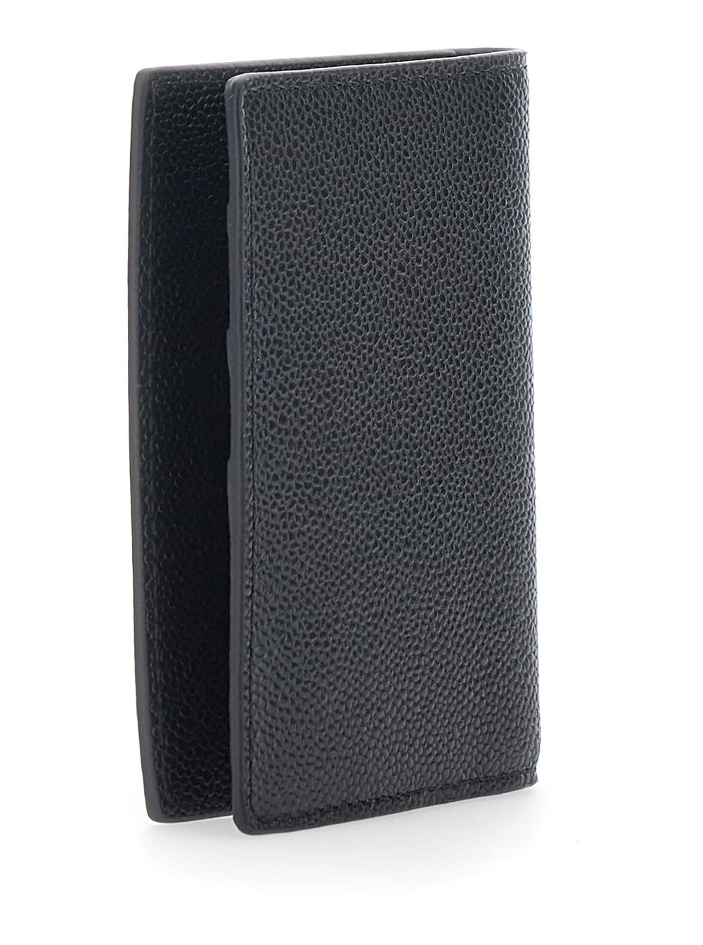 Tod's Men Black Cardholder With Metallic Logo Lettering In Grained Leather Man TOD'S