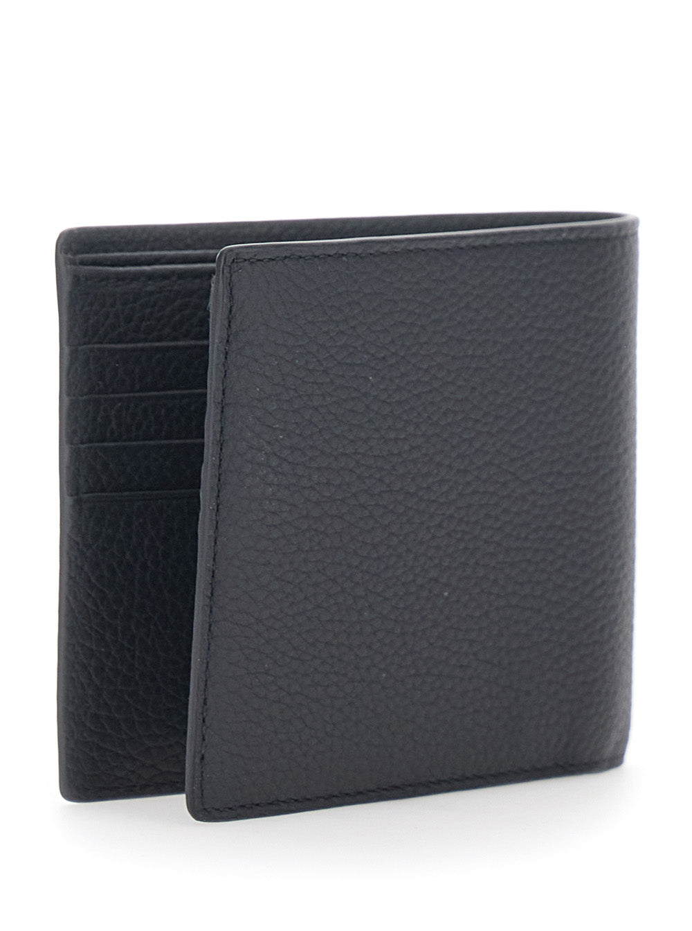 Tod's Men Black Bifold Wallet With Metal T Logo Plate On The Front In Leather For Men TOD'S