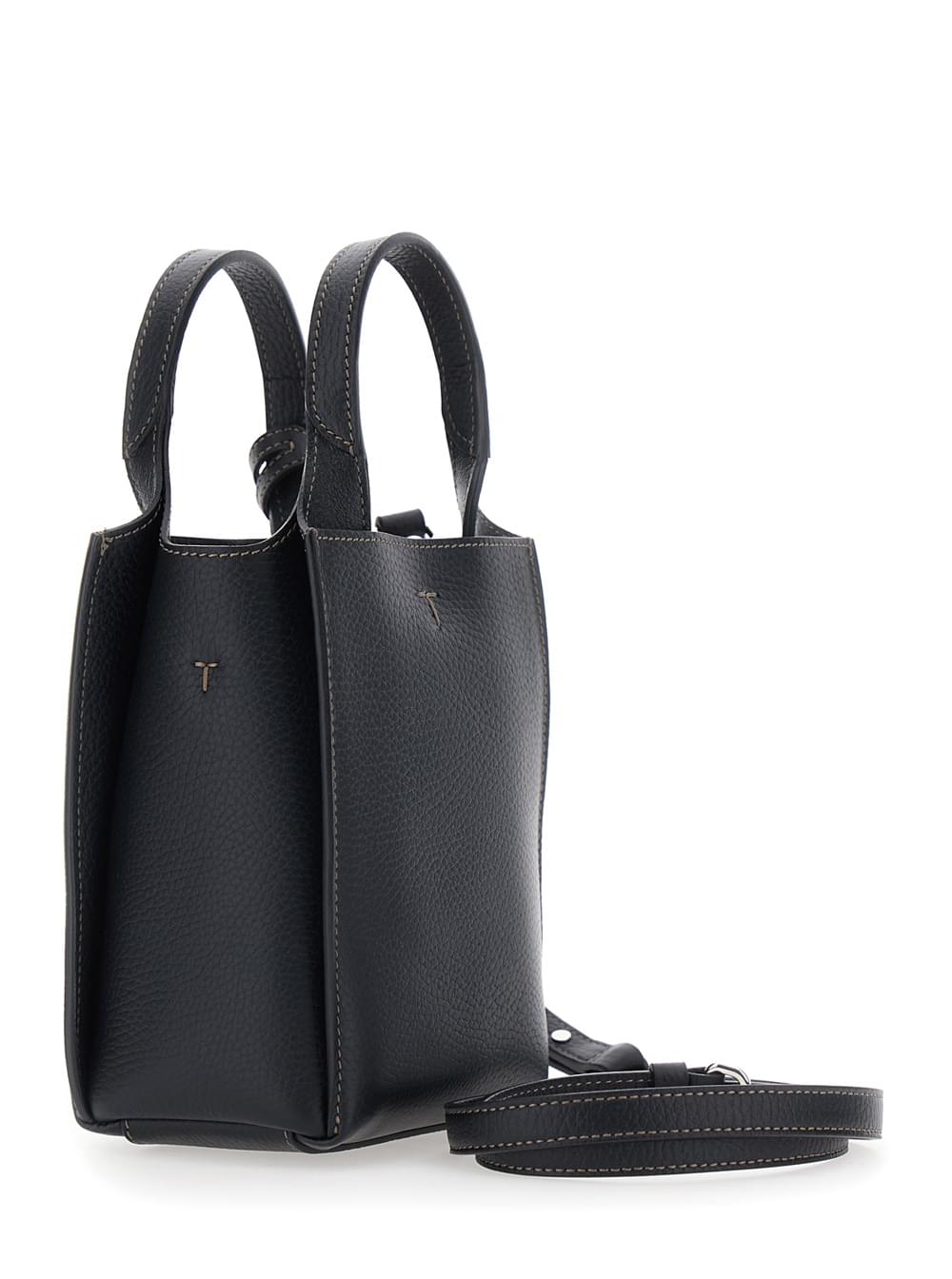 Tod's Women Handbag Apa With Microfiber Details And Logo, Black, Unisex TOD'S