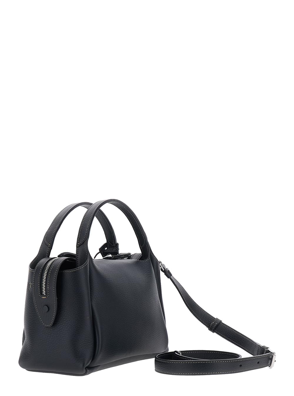 Tod's Women Black Shoulder Bag With T Plaque On The Front And Adjustable And Removable Strap In Leather For Women TOD'S