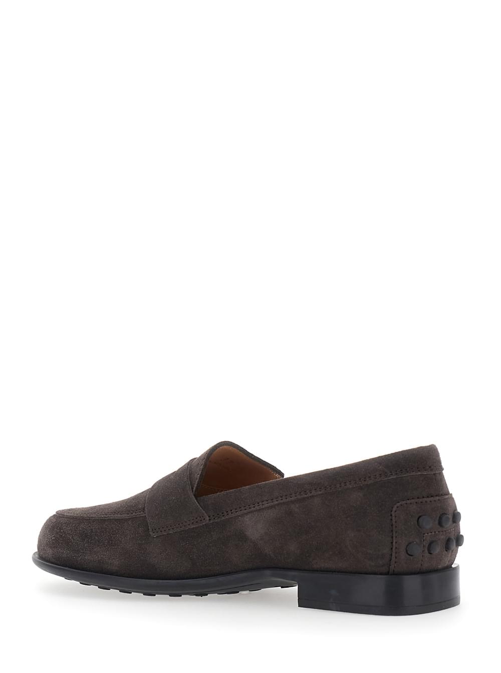 Tod's Women Brown Loafers With Logo Lettering Plate On The Side In Leather For Women TOD'S