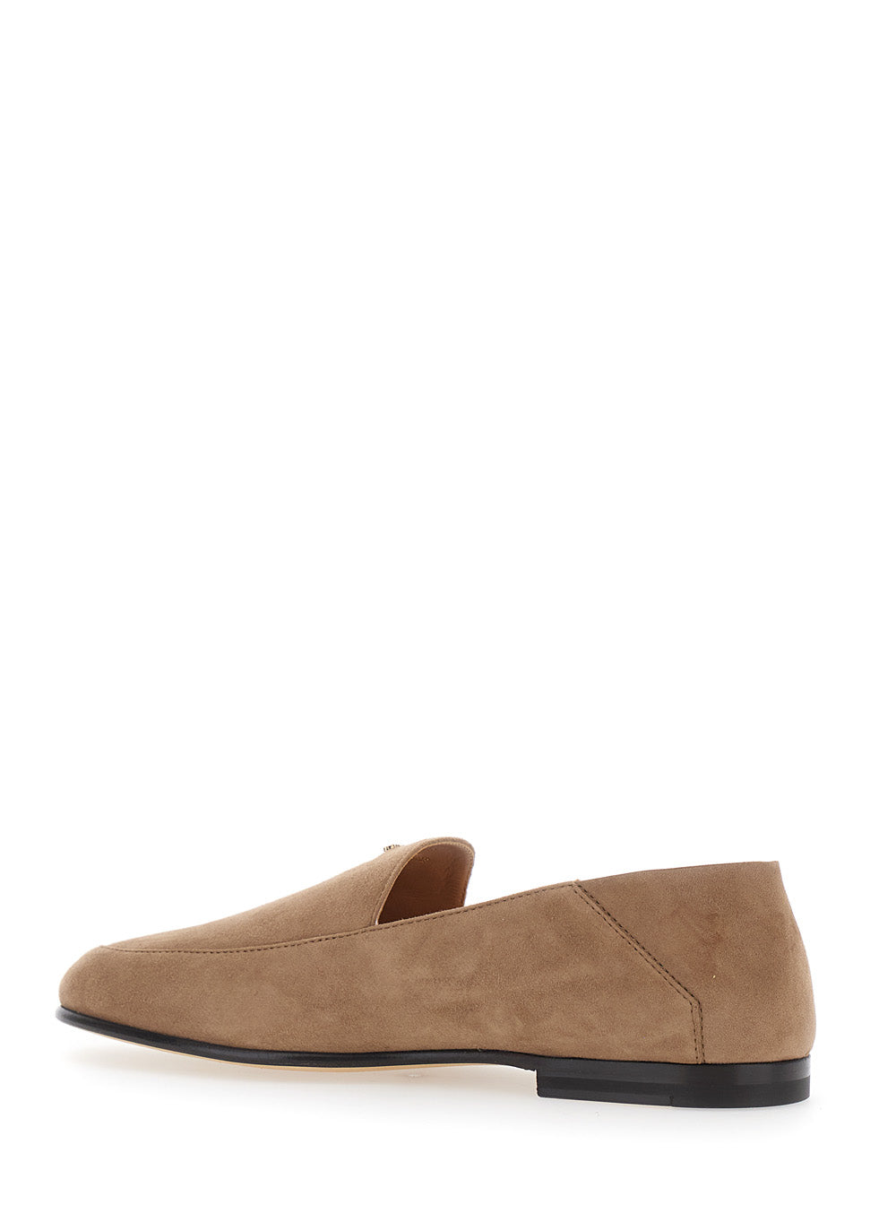 Tod's Women Beige Loafers With Logo Lettering Plate On The Front In Suede For Women TOD'S