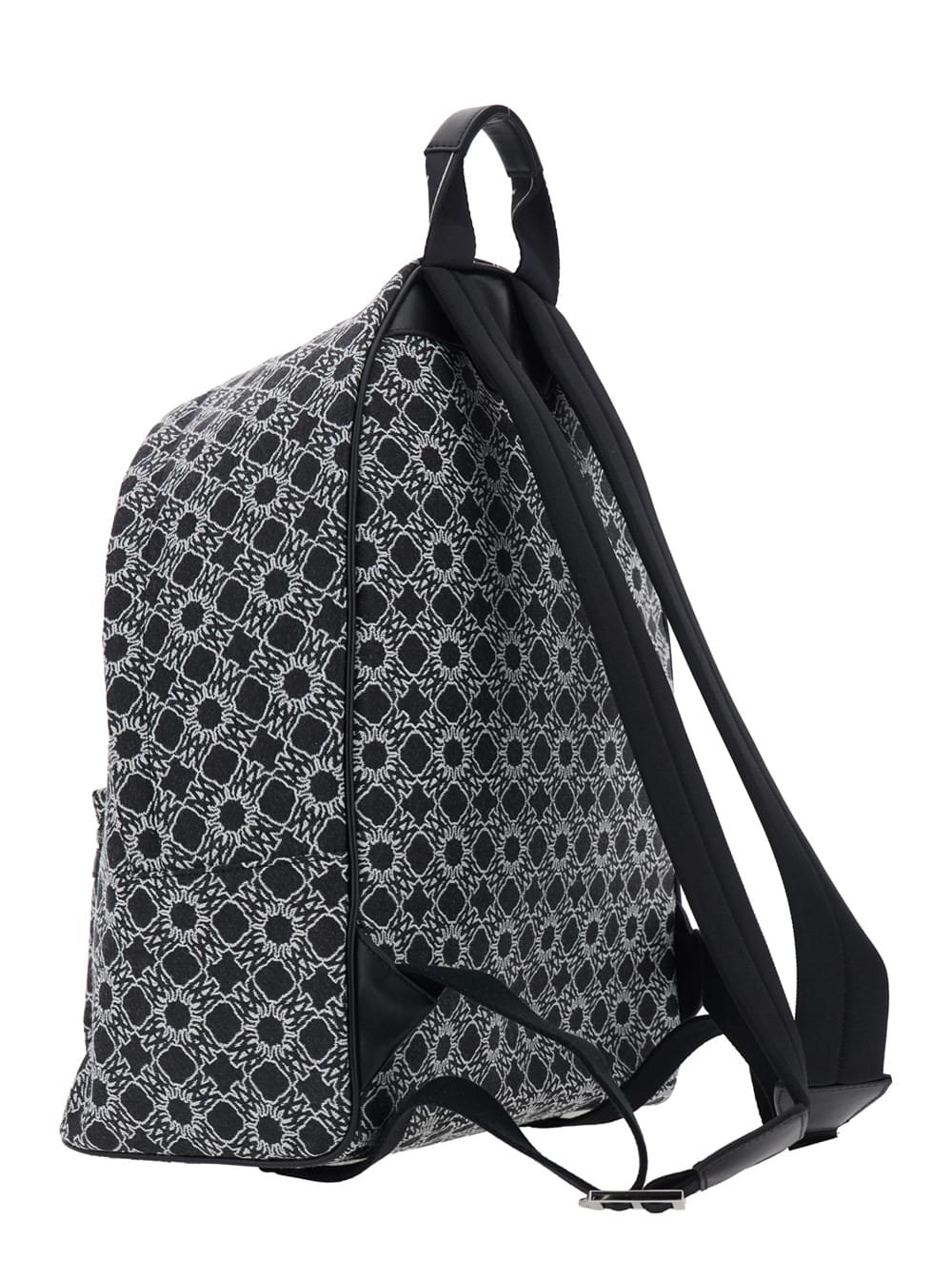 Amiri Men 'Ma Quad' Black Backpack With All-Over Logo Print And Adjustable Straps In Tech Fabric For Men AMIRI