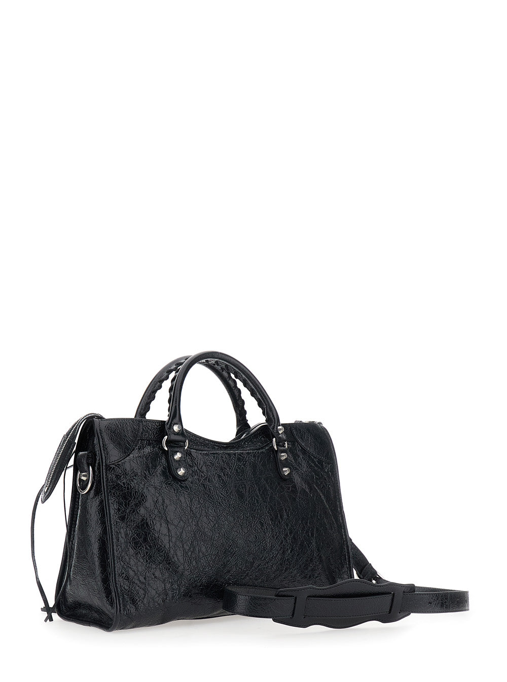 Balenciaga Women 'Le City Bag' Black Medium Handbag With Adjustable And Removable Shoulder Strap And Removable Mirror In Leather For Women BALENCIAGA