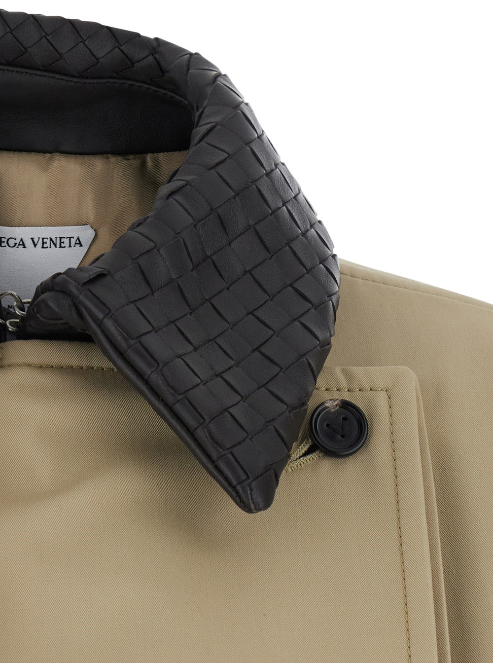Bottega Veneta Women Bottega Veneta Women Beige Trench With Classic Collar With Intreccio And Belt On The Front In Cotton For Women BOTTEGA VENETA