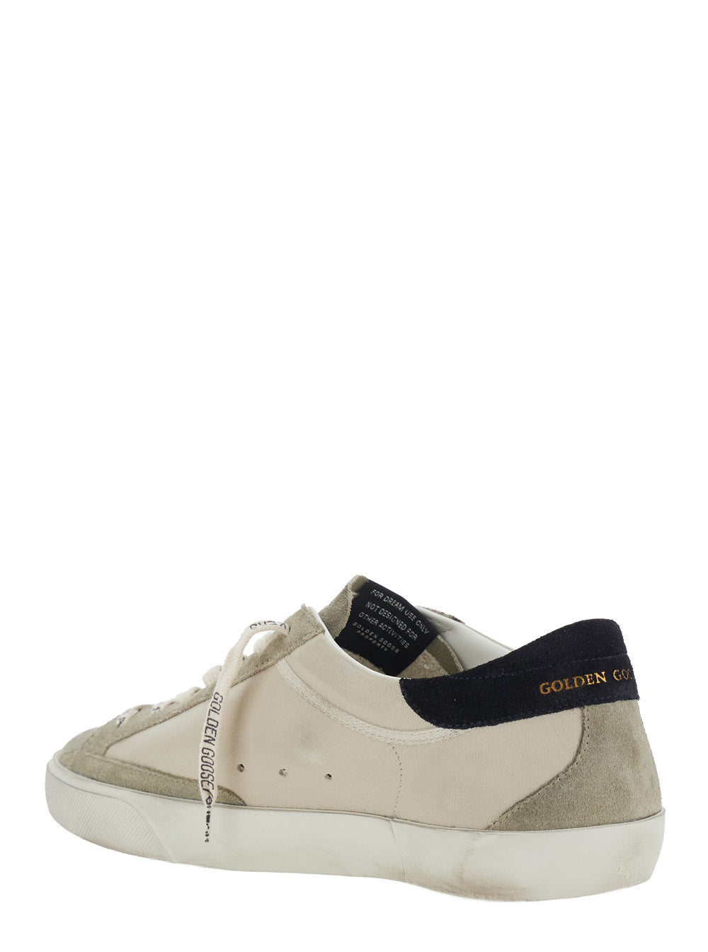 Golden Goose Men 'Superstar' Beige Low Top Sneakers With Star Patch On The Side And Contrasting Heel With Logo Lettering In Suede For Men GOLDEN GOOSE