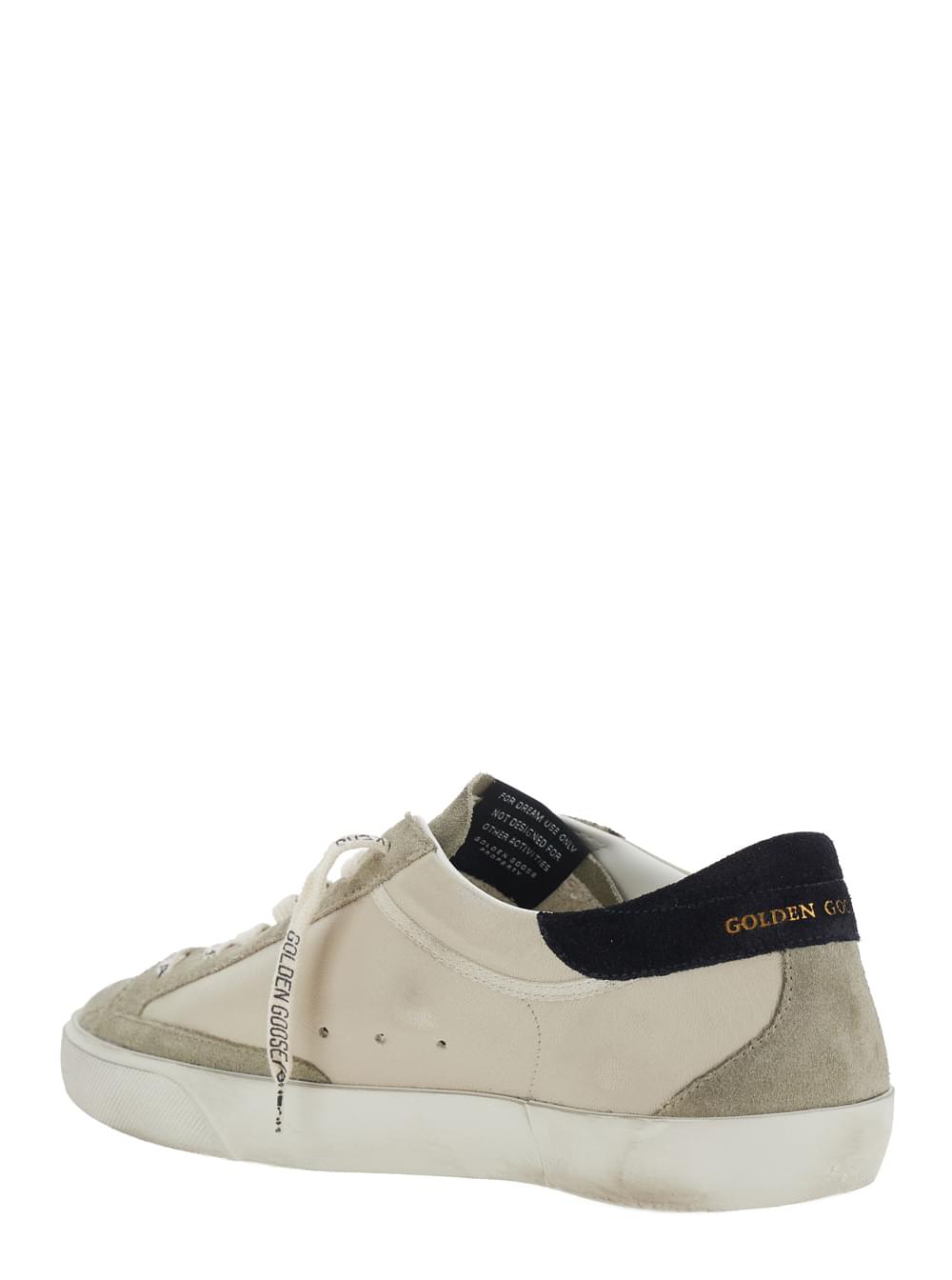 Golden Goose Men 'Superstar' Beige Low Top Sneakers With Star Patch On The Side And Contrasting Heel With Logo Lettering In Suede For Men GOLDEN GOOSE