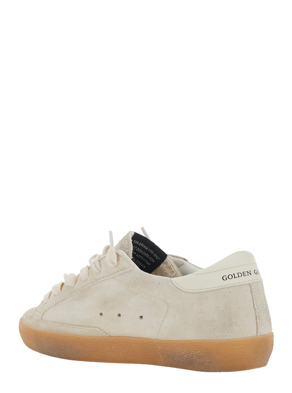 Golden Goose Women 'Superstar' Beige Low Top Sneakers With Glitter Star Patch And Logo Lettering On The Heel In Suede For Women GOLDEN GOOSE