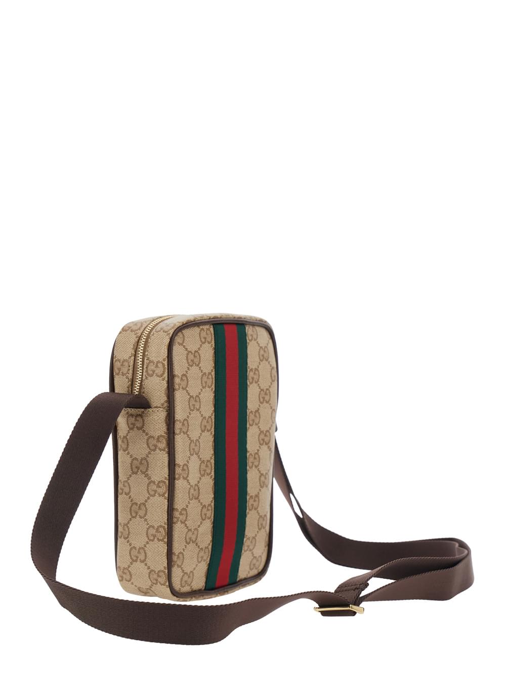 Gucci Men Vertical Gucci Web Vintage Sand Vetrificato GUCCI