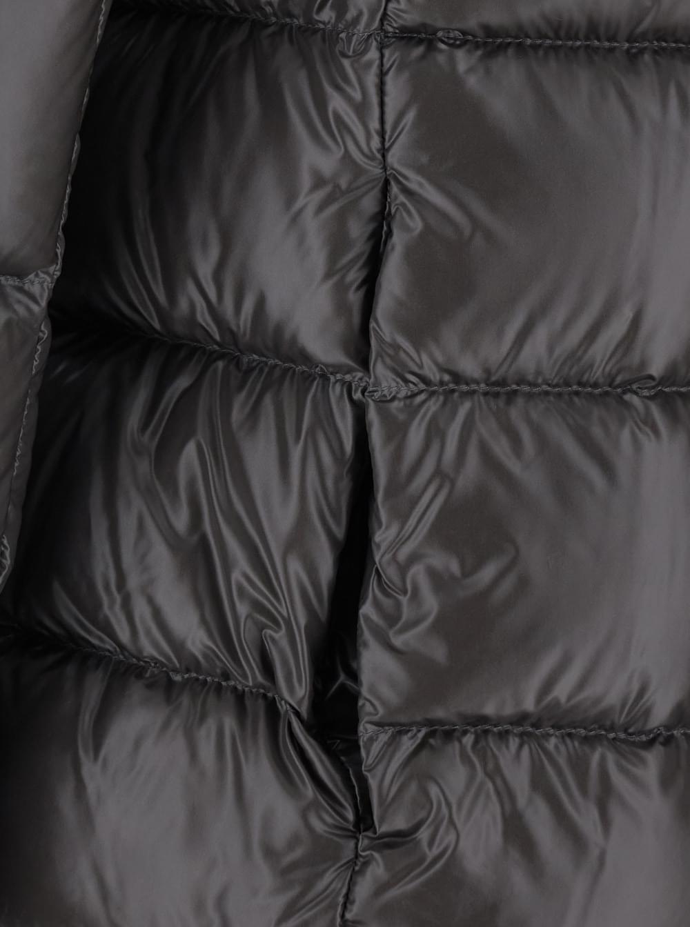 Herno Women 'Dora' Gray Down Jacket With High Collar And Logo Plaque On The Back In Tech Fabric For Women HERNO
