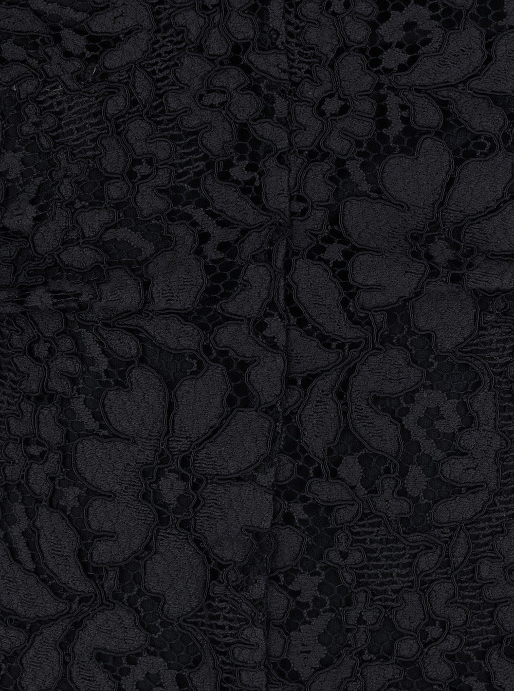 Leplain Women Black Long Dress With Round Neck And All-Over Lace Embroidery In Fabric For Women LEPLAIN