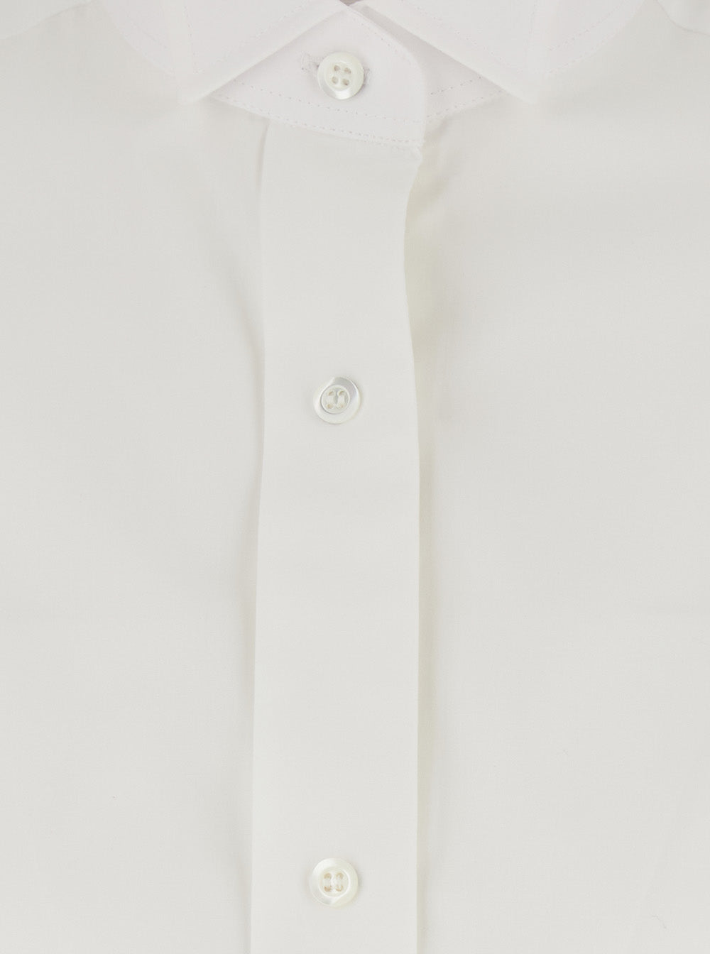 Maison Margiela Women White Shirt With Classic Collar And Short Sleeves In Cotton For Women MAISON MARGIELA