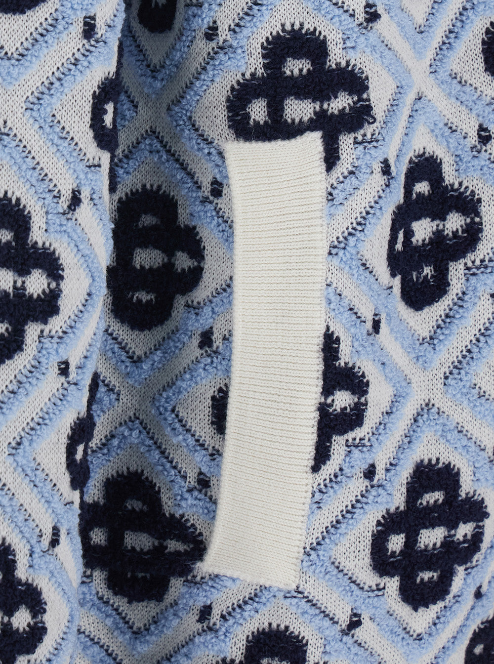 Casablanca Men Light Blue Hooded Sweatshirt With Drawstring And All-Over Logo Motif In Wool Man CASABLANCA