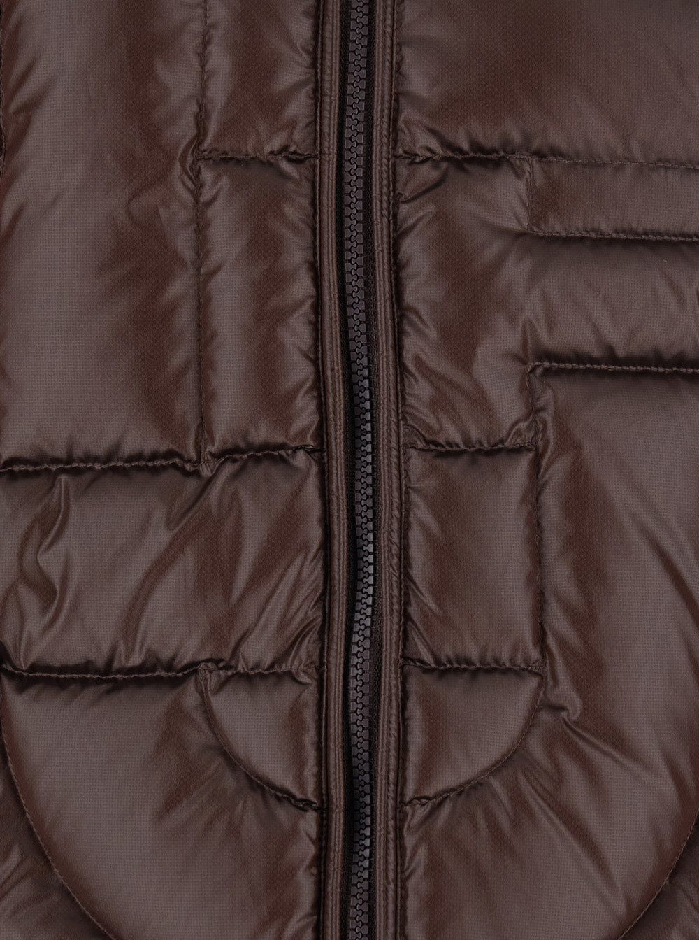 Casablanca Men Brown Down Jacket With High Collar And Monogram Design In Tech Fabric Men CASABLANCA