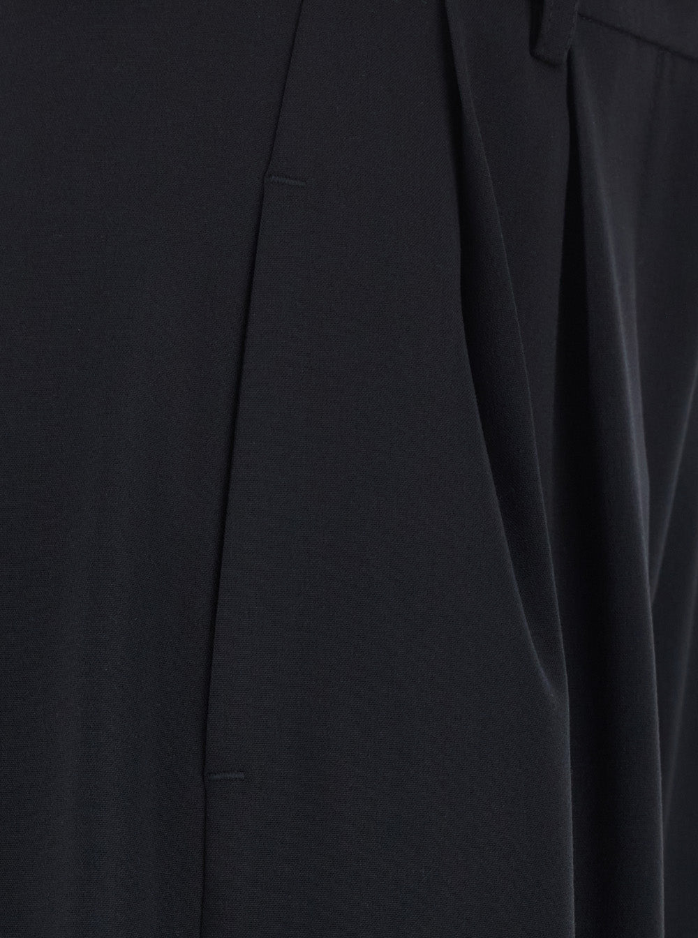 Leplain Women Black Pants With Front Pleats In Wool Blend For Women LEPLAIN