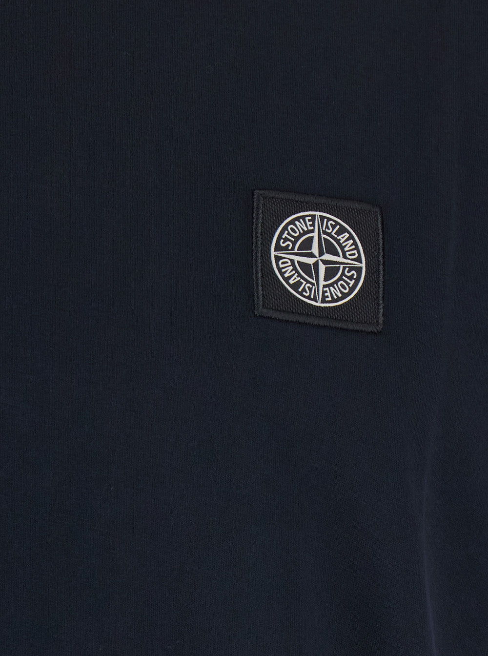 Stone Island Men Blue Crew Neck T-Shirt With Logo Patch On The Front In Cotton For Men STONE ISLAND