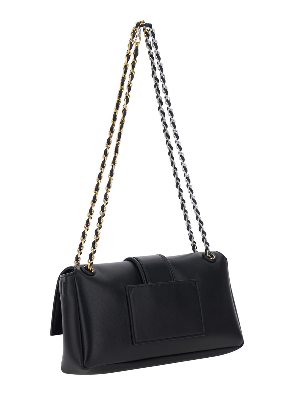 Jacquemus Women Le Bambino Chaine Is A Crossbody Bag In Black Lamb Leather With Unisex Metallic Details JACQUEMUS