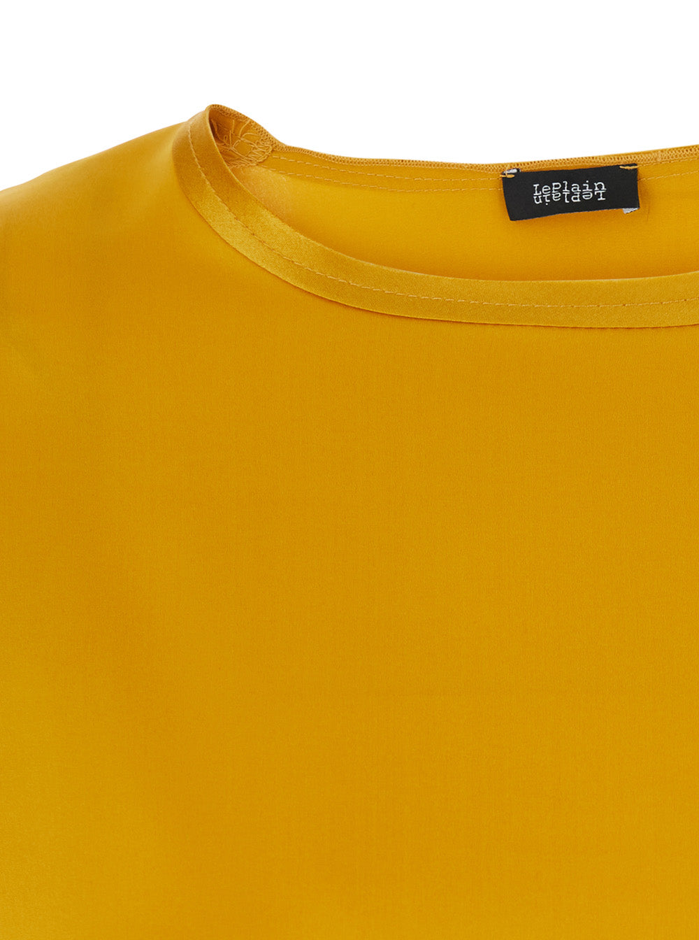 Leplain Women Yellow Crew Neck Top With Long Sleeves In Silk For Women LEPLAIN