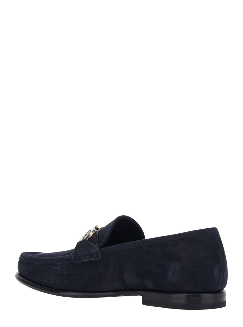 Ferragamo Men 'Avril' Blue Loafers With Gancini Plaque On The Front In Leather For Men FERRAGAMO