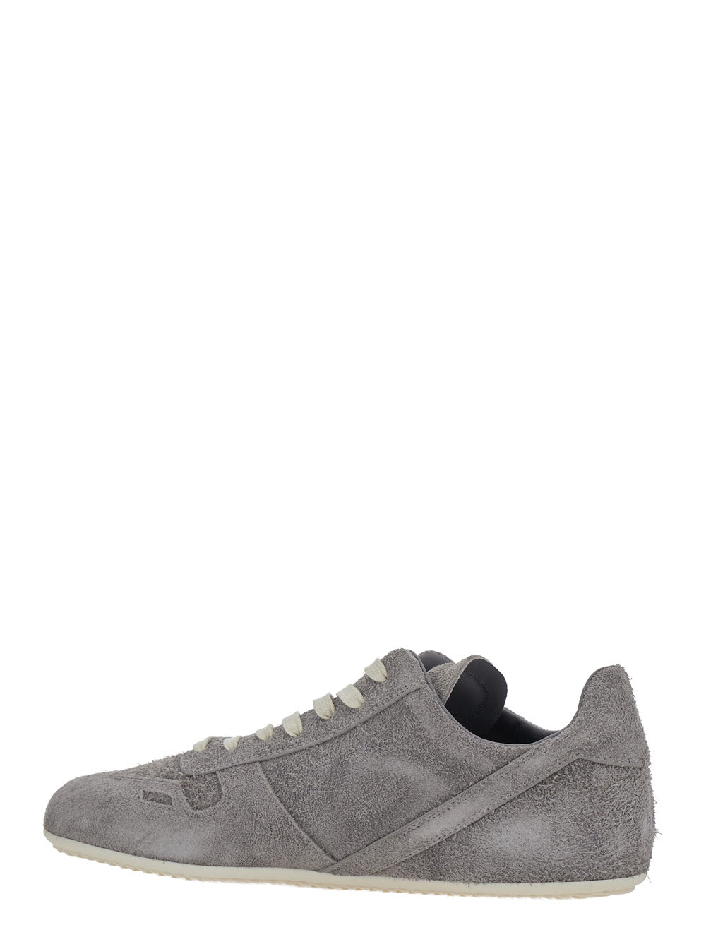 Rick Owens Men Grey Low Top Sneaker With Round Toe And Lace-Up Closure On The Front In Suede For Men RICK OWENS