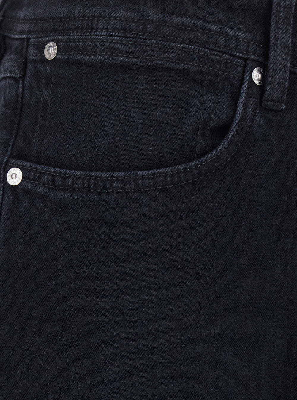 Stone Island Men Black Slim Jeans With Logo Patch On The Back In Denim For Men STONE ISLAND