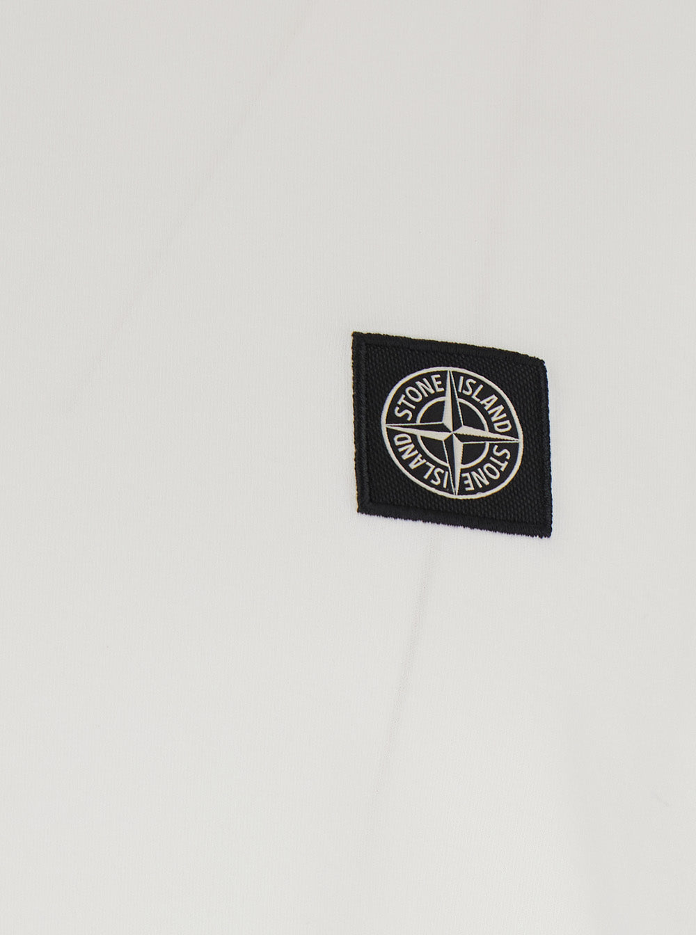 Stone Island Men White Crew Neck T-Shirt With Logo Patch On The Front In Cotton For Men STONE ISLAND
