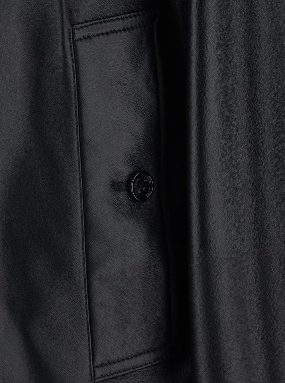 Burberry Women 'Mayfair' Black Jacket With Wide Collar And Cropped Design In Leather For Women BURBERRY