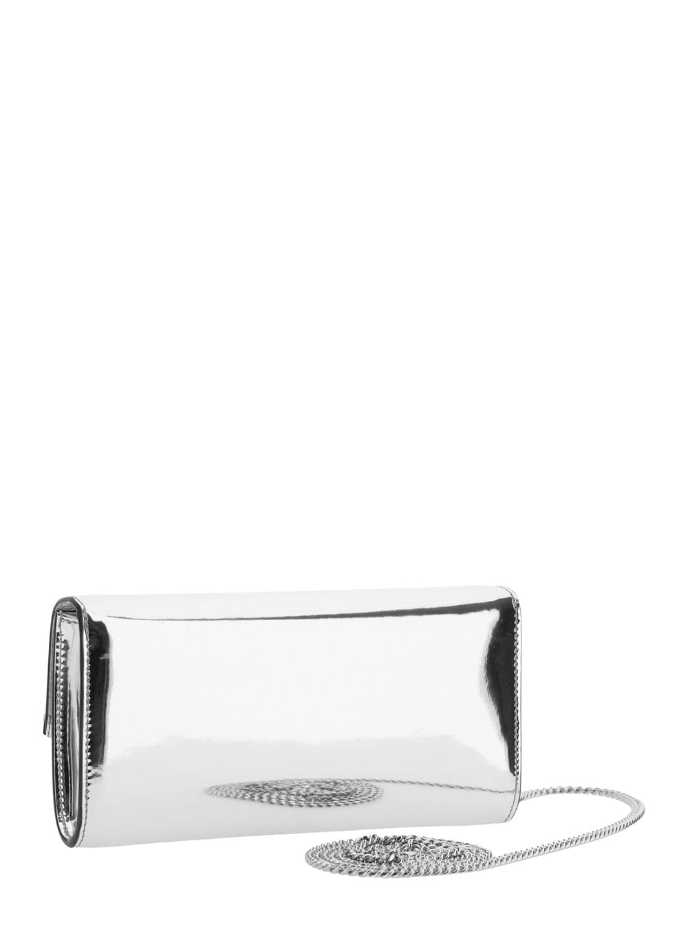 Jimmy Choo Women Clutch 'Emmie' With Logo Lettering On The Front And Chain Strap In Blend Leather And Tech Fabric For Women JIMMY CHOO