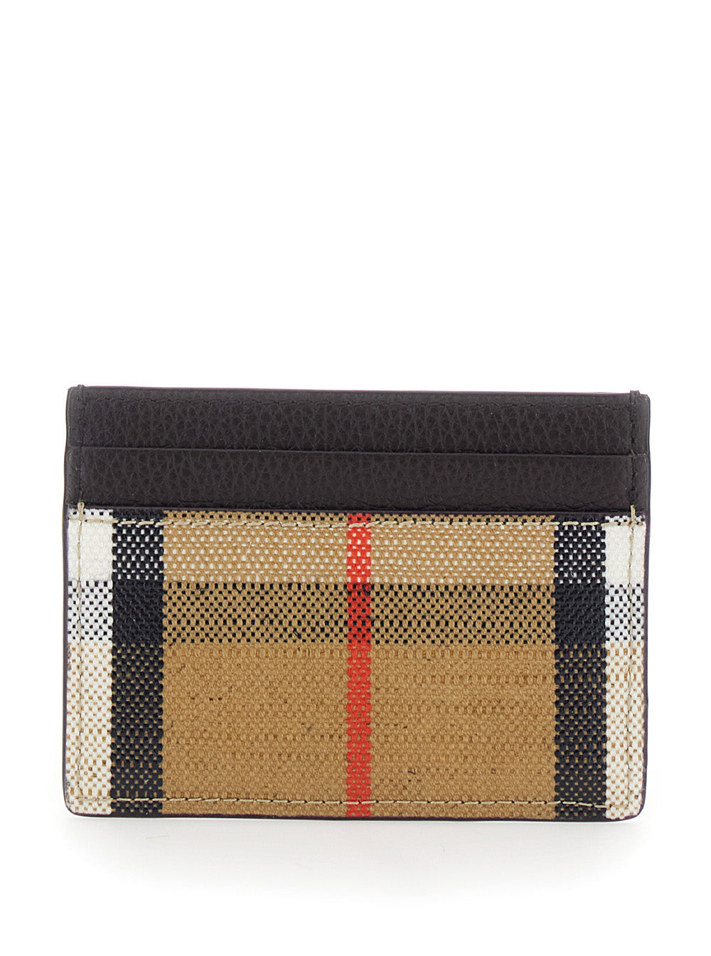 Burberry Women 'Highlands' Beige Cardholder With Check Motif In Cotton And Viscose Women BURBERRY