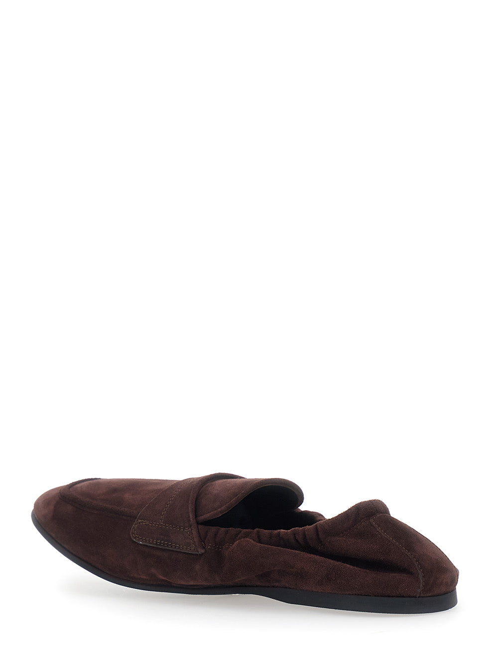 Dolce & Gabbana Men 'Ariosto' Brown Loafers With Elasticized Design And Logo Plate On The Front In Suede For Men DOLCE & GABBANA