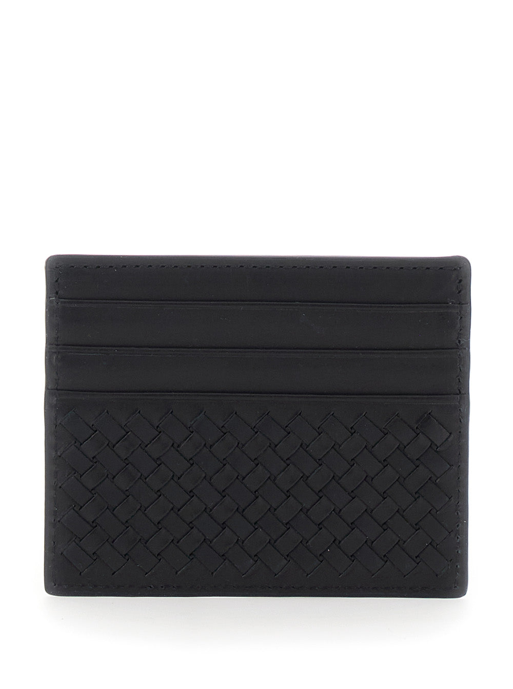 Dragon Diffusion Women Black Card Holder With Woven Design In Leather For Women DRAGON DIFFUSION