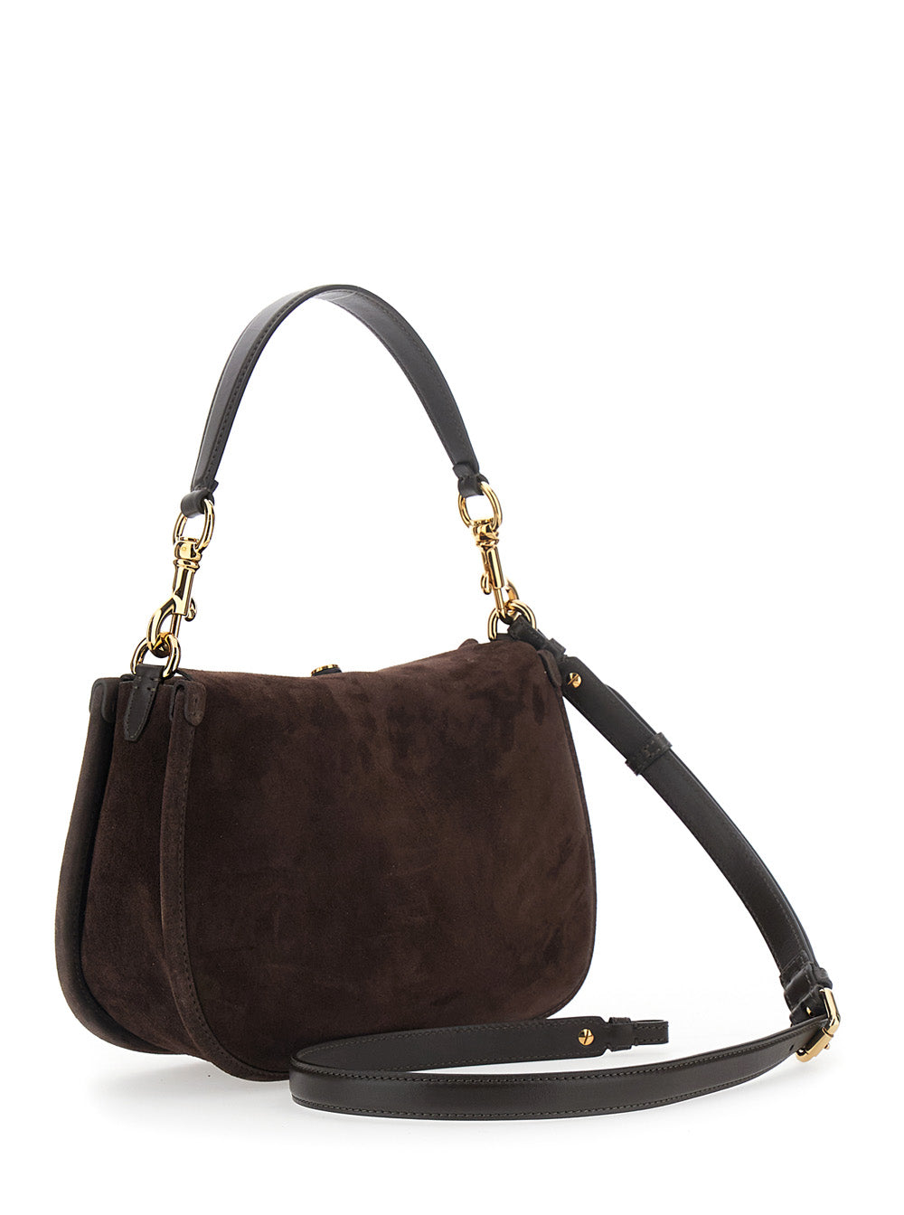 Etro Women 'Pony' Brown Medium Shoulder Bag With Interchangeable Strap And Handle In Suede For Women ETRO