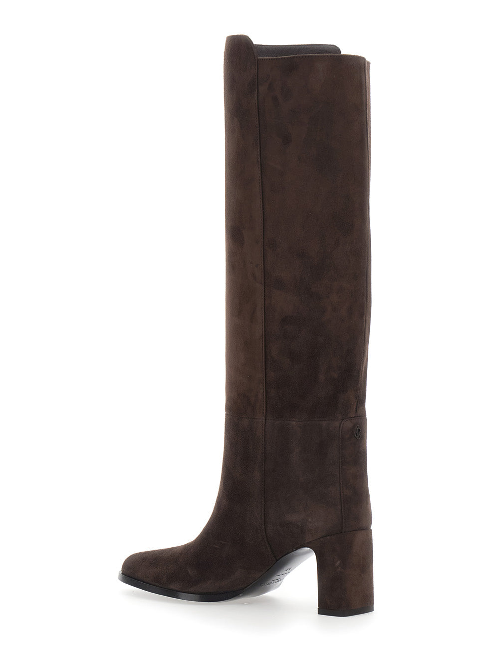 Jimmy Choo Women 'Caly' Brown Knee-High Boots With Round Toe And Medium Heel In Suede For Women JIMMY CHOO