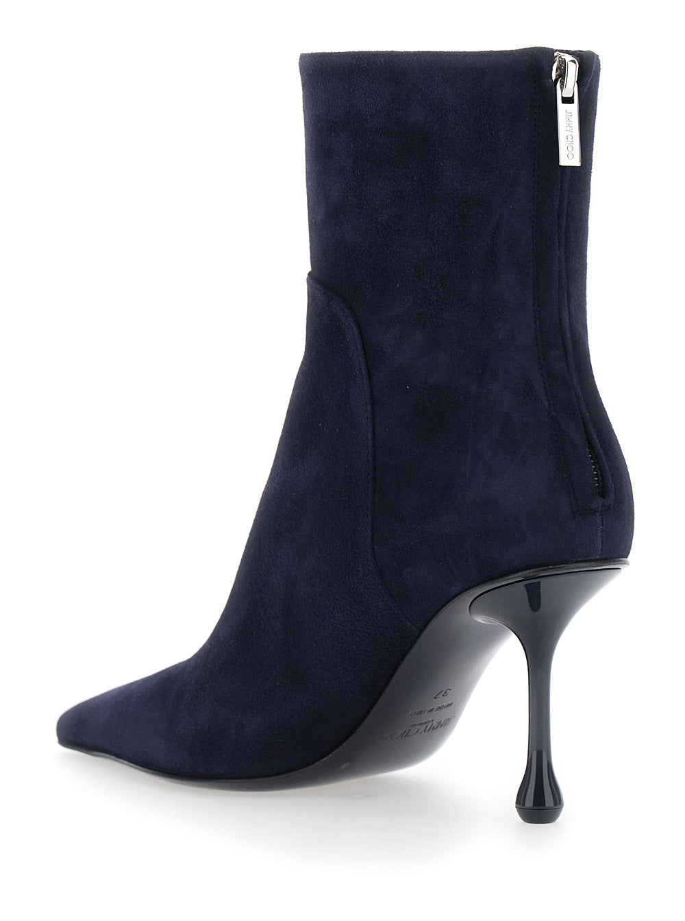 Jimmy Choo Women 'Cycas' Blue Ankle Boots With Stiletto Heel And Side Zip Closure In Suede For Women JIMMY CHOO