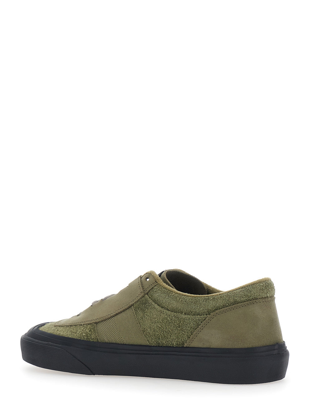 Stone Island Men Green Low Top Sneakers With Logo On The Tongue In Suede For Men STONE ISLAND