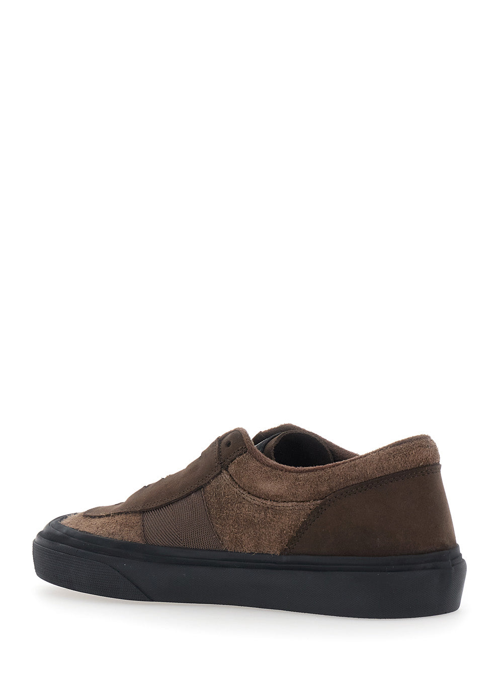 Stone Island Men Brown Low Top Sneakers With Logo On The Tongue In Suede For Men STONE ISLAND