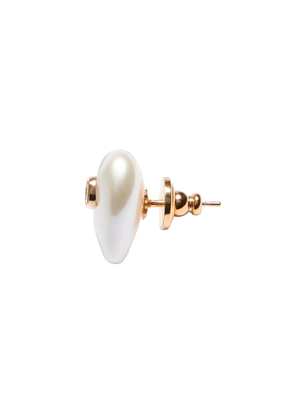 Valentino Garavani Women Metallic Color Earrings With Pearl And Vlogo Plaque On The Front In Metal For Women VALENTINO GARAVANI