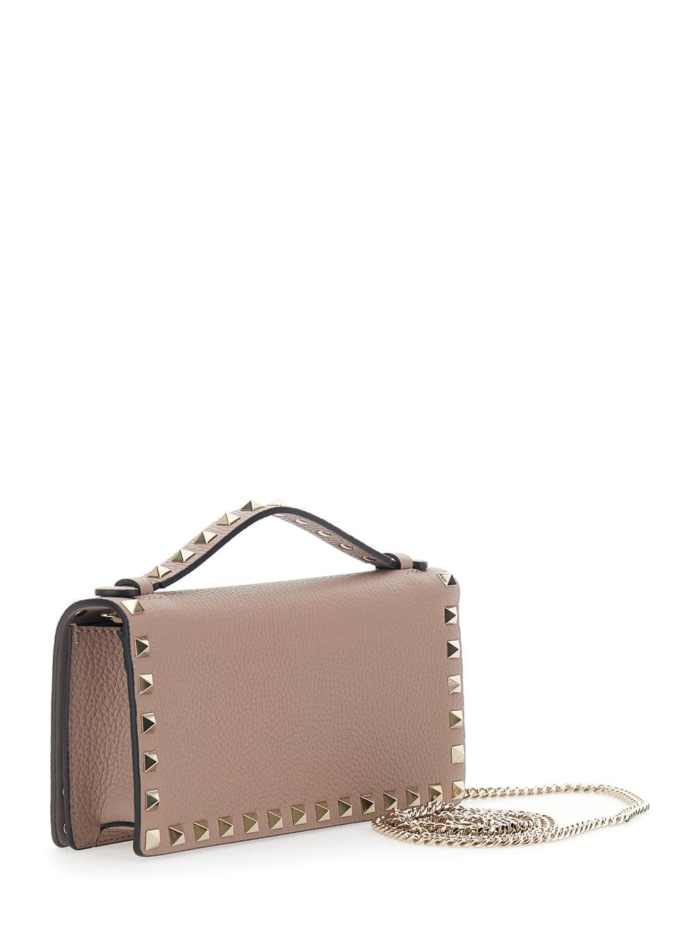 Valentino Garavani Women Pink Mini Bag With Removable Chain Strap And Rockstud Embellishment In Leather For Women VALENTINO GARAVANI