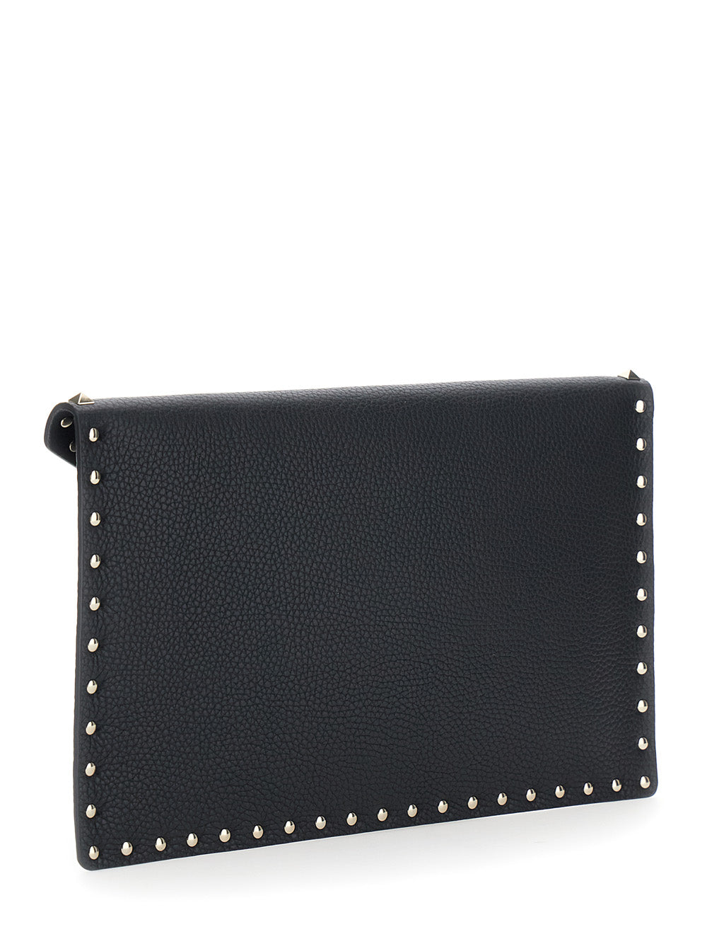 Valentino Garavani Women Black Clutch With Envelope Design And Rockstud Decoration In Leather For Women VALENTINO GARAVANI