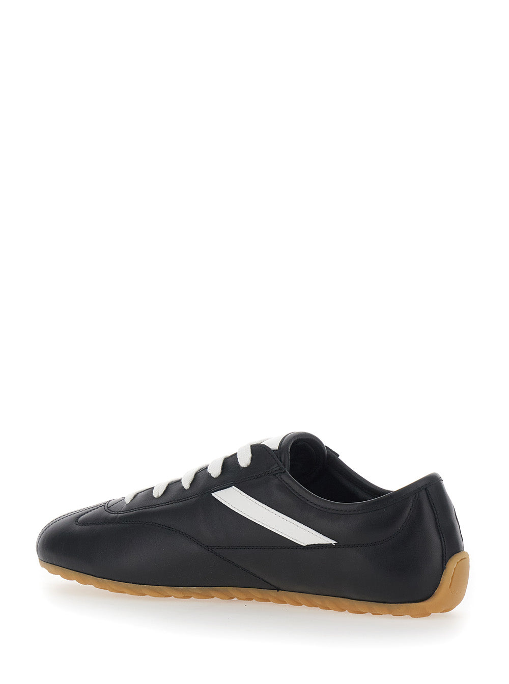 Alexander Mcqueen Men Black Sneakers With Contrasting Details And Logo Lettering On The Side In Leather For Men ALEXANDER MCQUEEN
