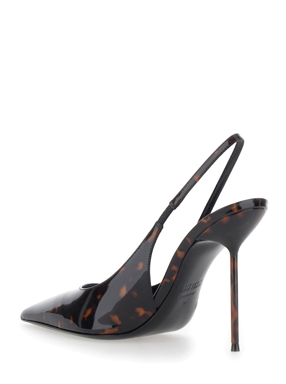 Paris Texas Women 'Lidia'brown Slingback With Tortoiseshell Print In Patent Leather For Women PARIS TEXAS