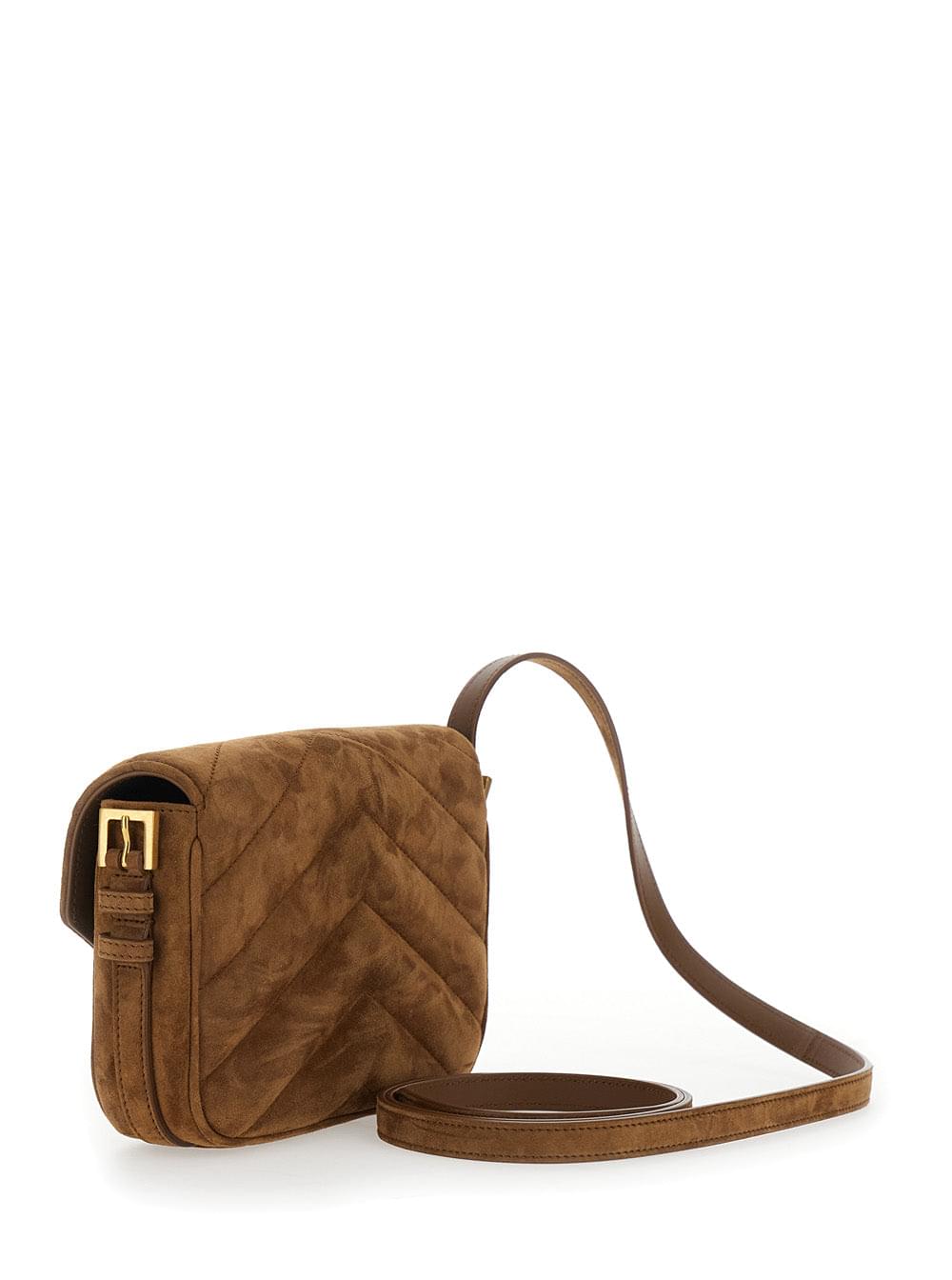 Saint Laurent Women Ysl Bo Loulou L Strao 7 Suede Satin Calf SAINT LAURENT