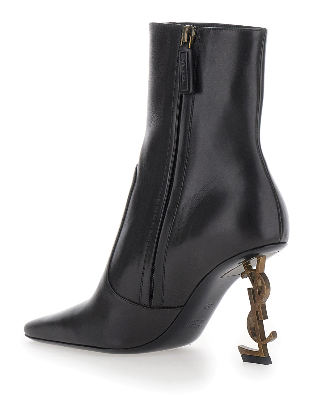 Saint Laurent Women 'Vicky' Brown Boots With Pointed Design And Heel With Logo In Leather For Women SAINT LAURENT