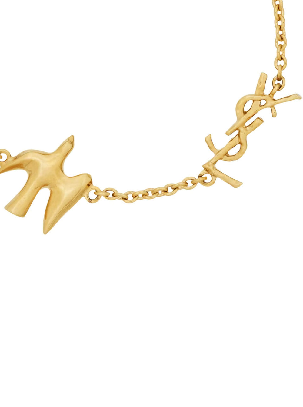 Saint Laurent Women Gold-Colored Bracelet With Dove Charms And Cassandre In Brass For Women SAINT LAURENT